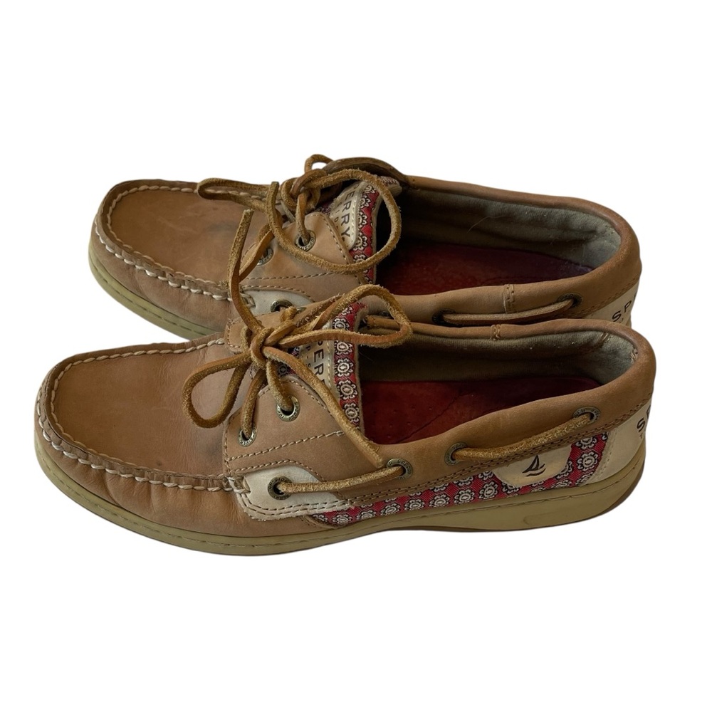 Women’s‎ Sperry Top Sider Boat Shoe 7.5 Leather Upper Floral Medallion Print